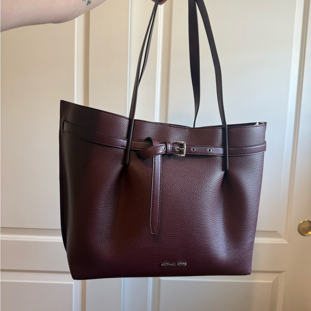 Michael Kors Wine Pebbled Leather Tote